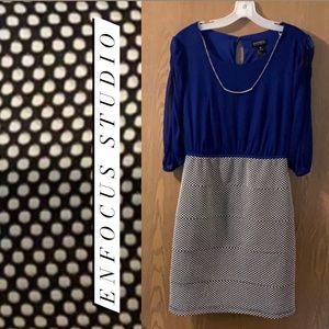 ENFOCUS Scoopneck Necklace, Slit-Sleeves Dress